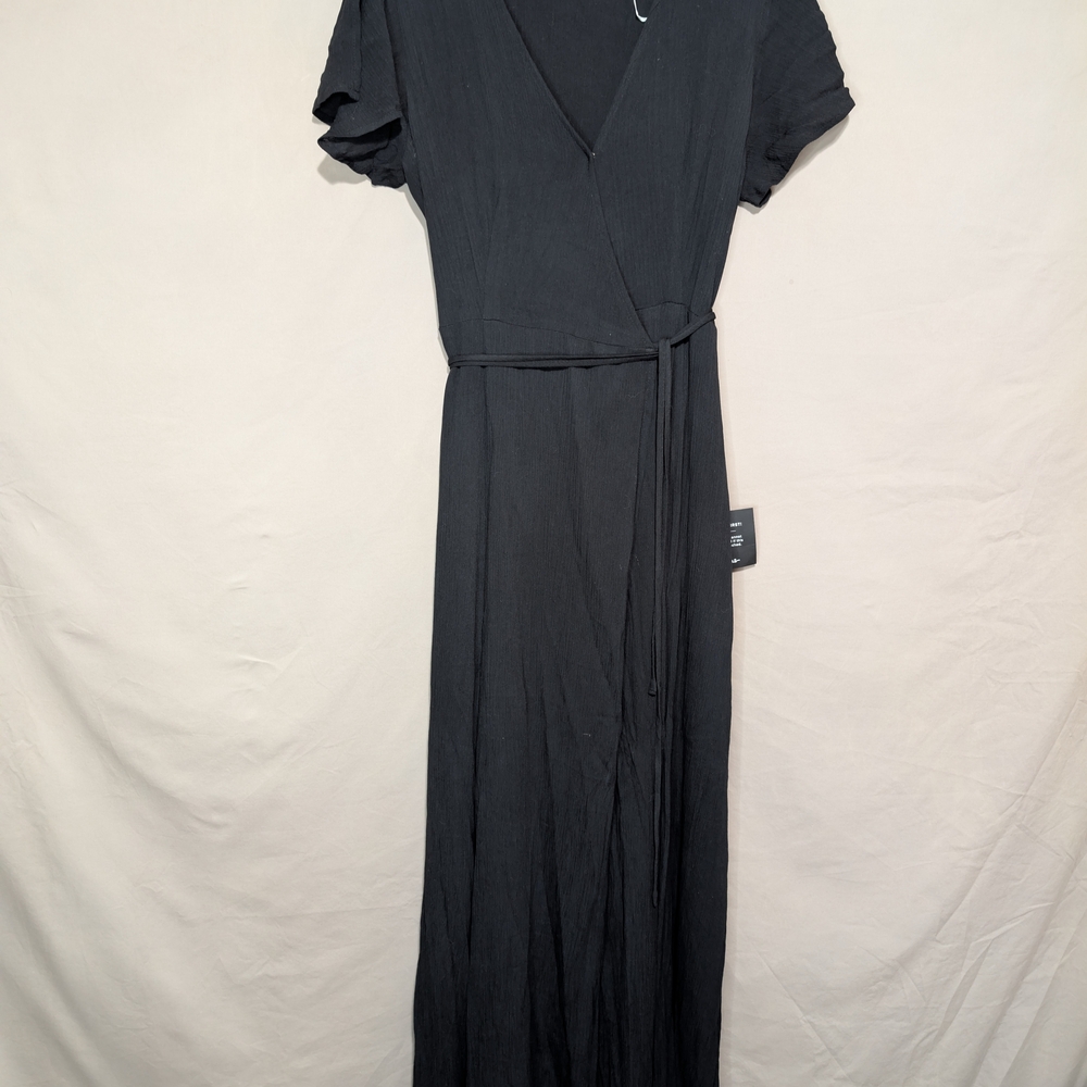 Lulu's Black Maxi Wrap Dress